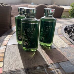Set of 3 NEW Bath & Body Works Vanilla Bean Noel Body Wash Gel 10 oz